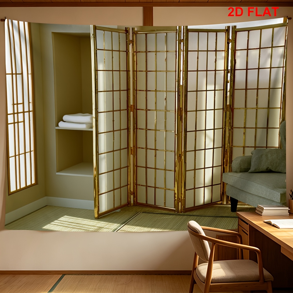 Shoji Screen Divider - Декоративная японская ширма-перегородка (шоджи) с золотым