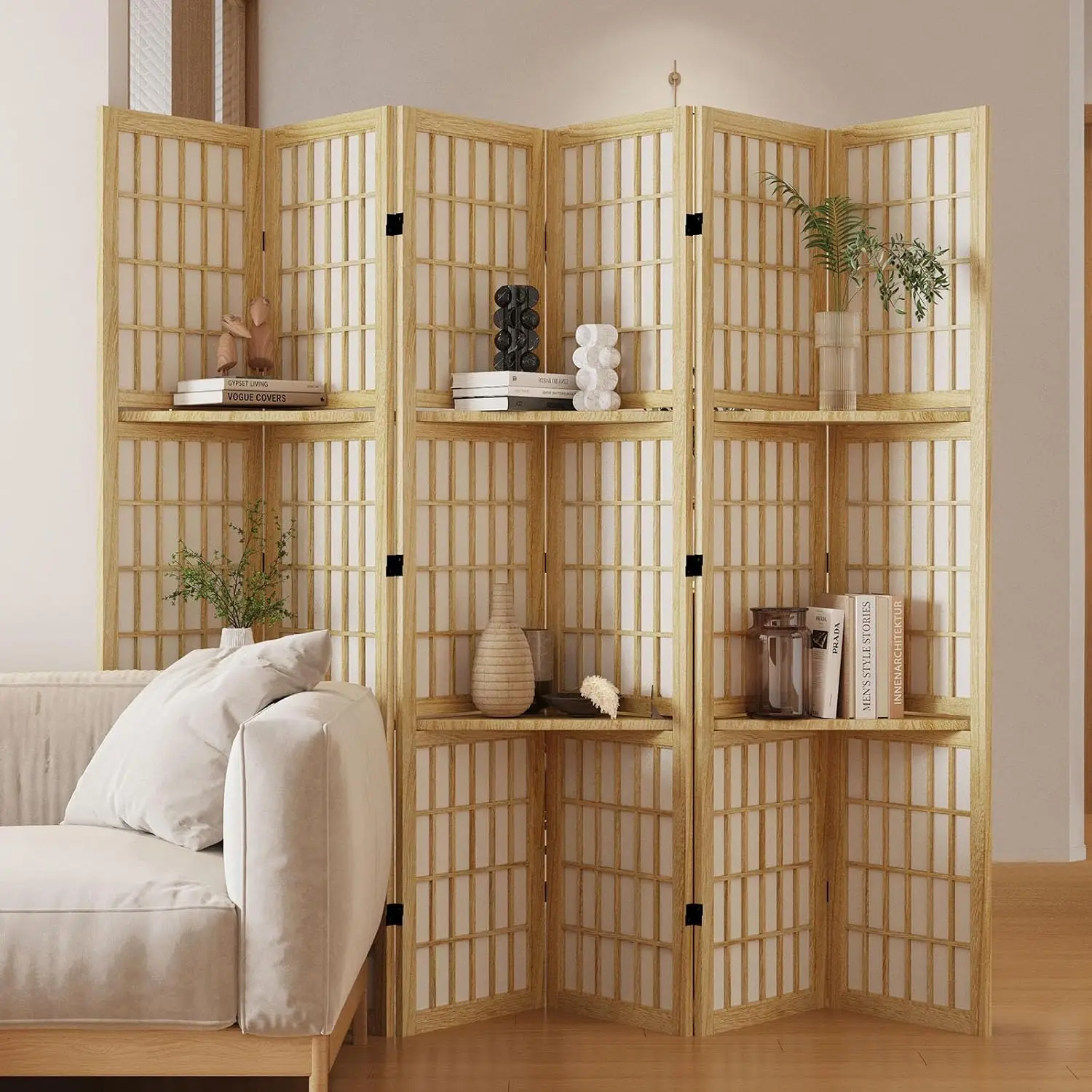 Shoji Screen Divider - Перегородка для комнаты с полками, высота
