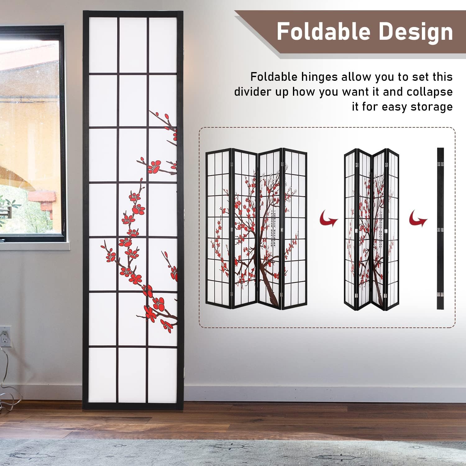 Складная перегородка-ширма для – обзор и цена Shoji Screen Divider