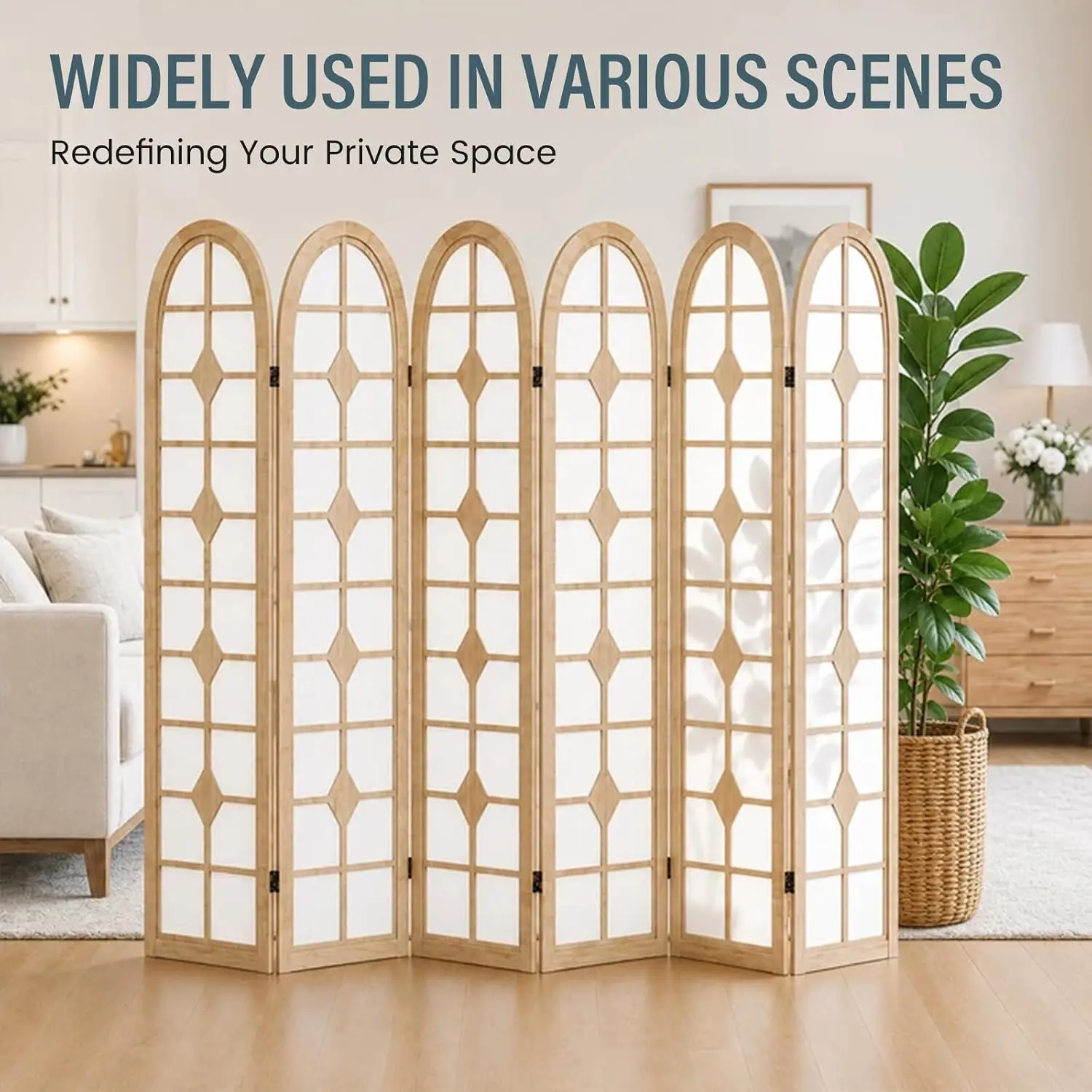 Шестипанельная перегородка-шир – обзор и цена Shoji Screen Divider