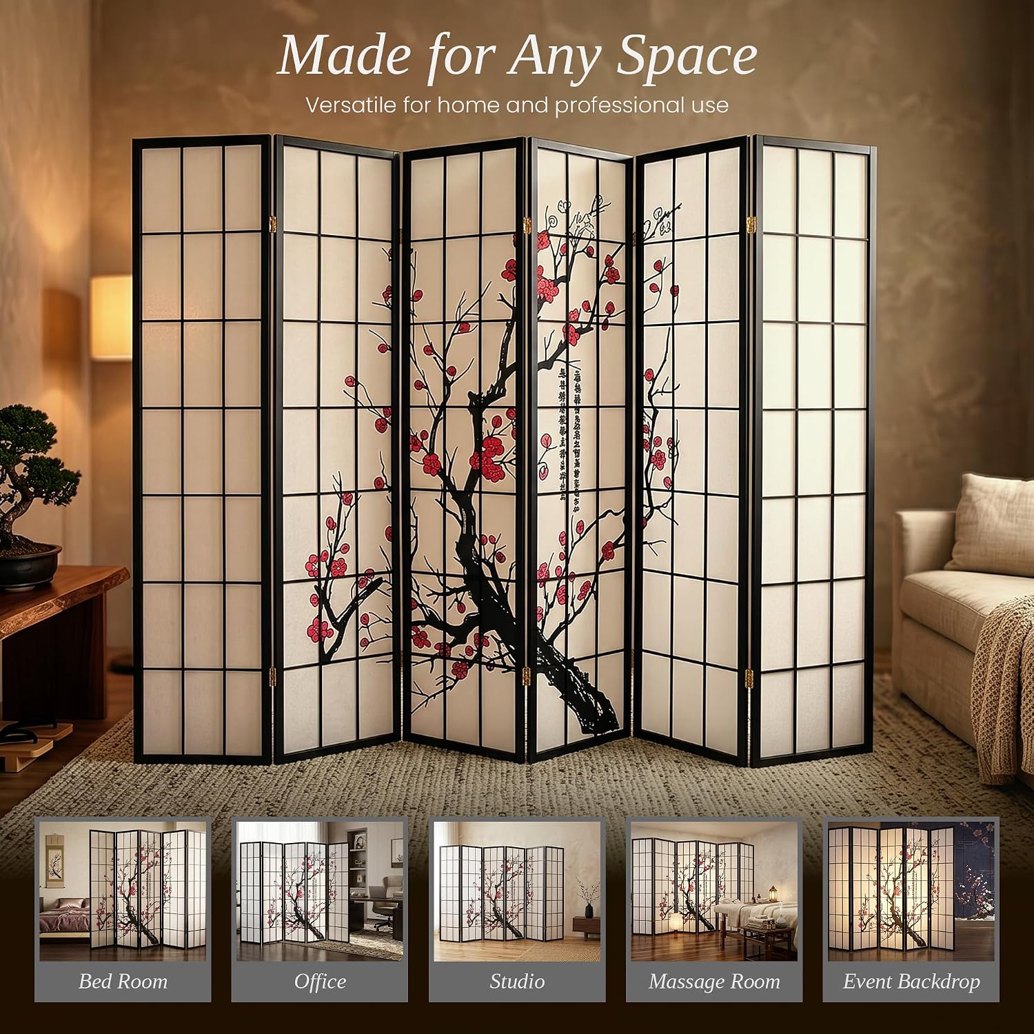 Шестипанельная ширма-перегород – обзор и цена Shoji Screen Divider