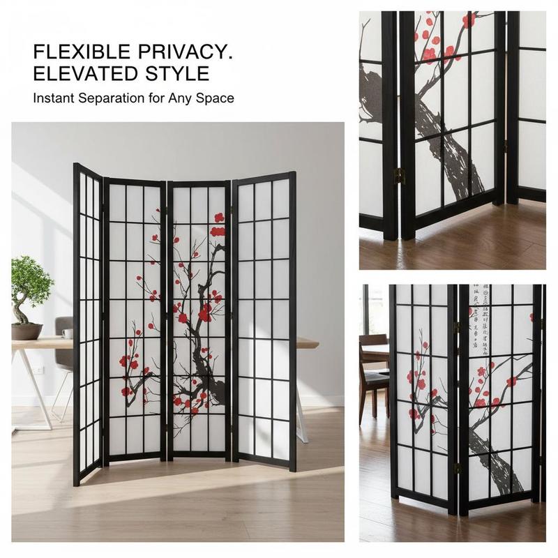 Японская ширма-шоджи из 6 пане – обзор и цена Shoji Screen Divider